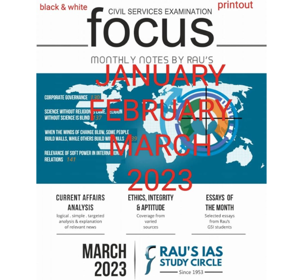 Manufacturer, Exporter, Importer, Supplier, Wholesaler, Retailer, Trader of Rau's IAS Focus Current Affairs March 2023 English Medium (Black & White) in New Delhi, Delhi, India.