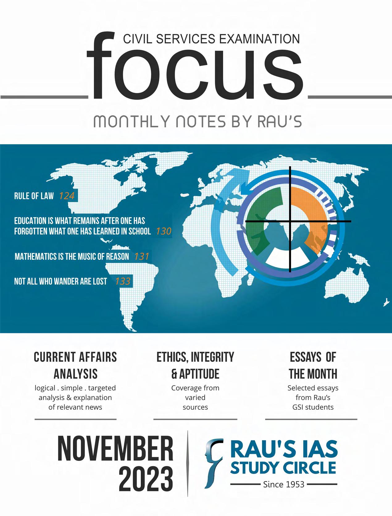 Manufacturer, Exporter, Importer, Supplier, Wholesaler, Retailer, Trader of Rau's IAS Focus Current Affairs November 2023 English Medium (Black & White) in New Delhi, Delhi, India.