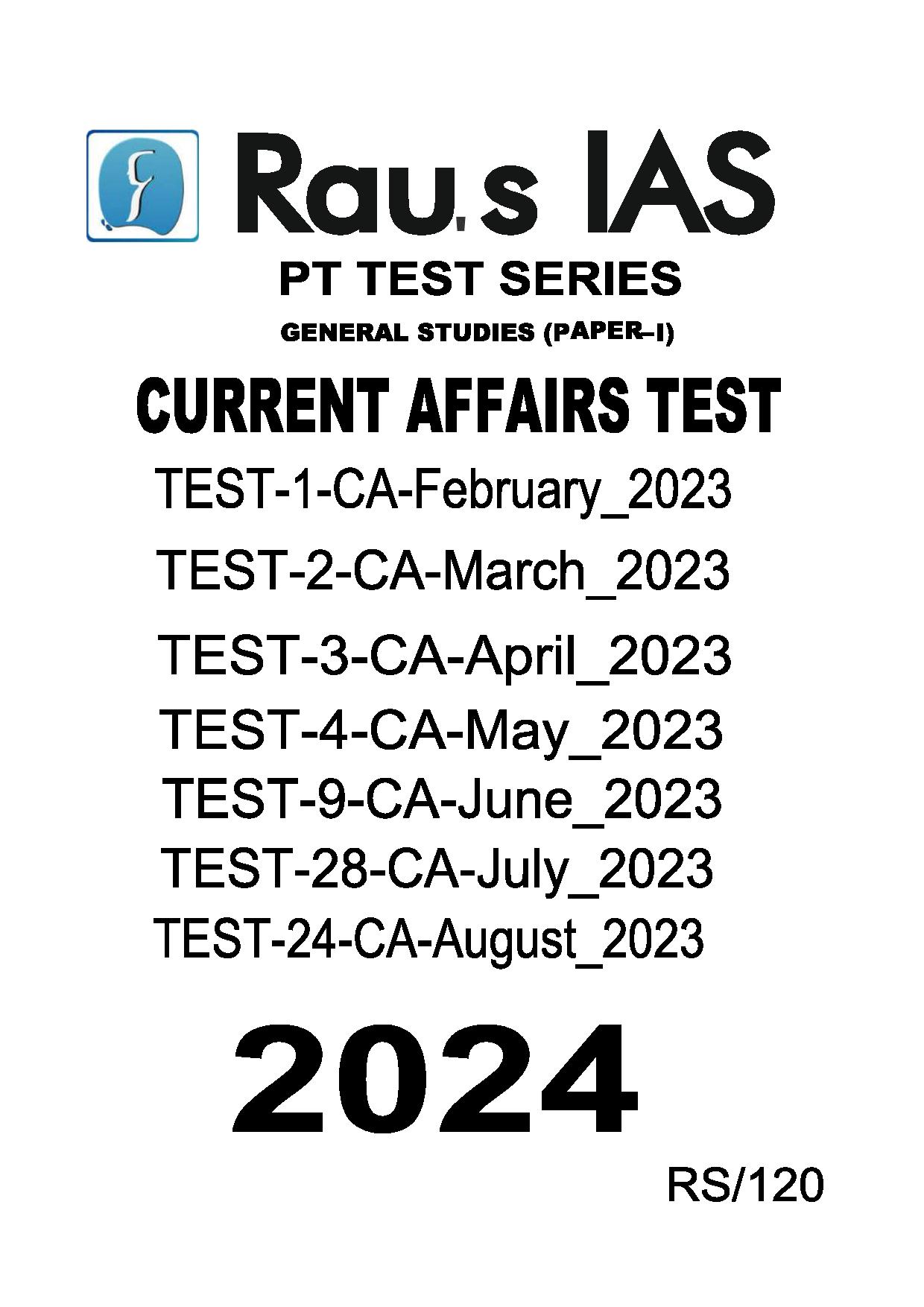 Manufacturer, Exporter, Importer, Supplier, Wholesaler, Retailer, Trader of RAU,S IAS PRELIMS TEST SERIES GENERAL STUDIES (PAPER-1) 2024 CURRENT AFFAIRS TEST-2024 TEST-1-CA-Feb-Test-2-CA-Mar-Test-3-CA-Apr-Test-4-CA-May-Test-9-CA-Jun-Test-28-CA-Jul-Test-24-CA-Aug-2023 English Medium (Black & White) in New Delhi, Delhi, India.