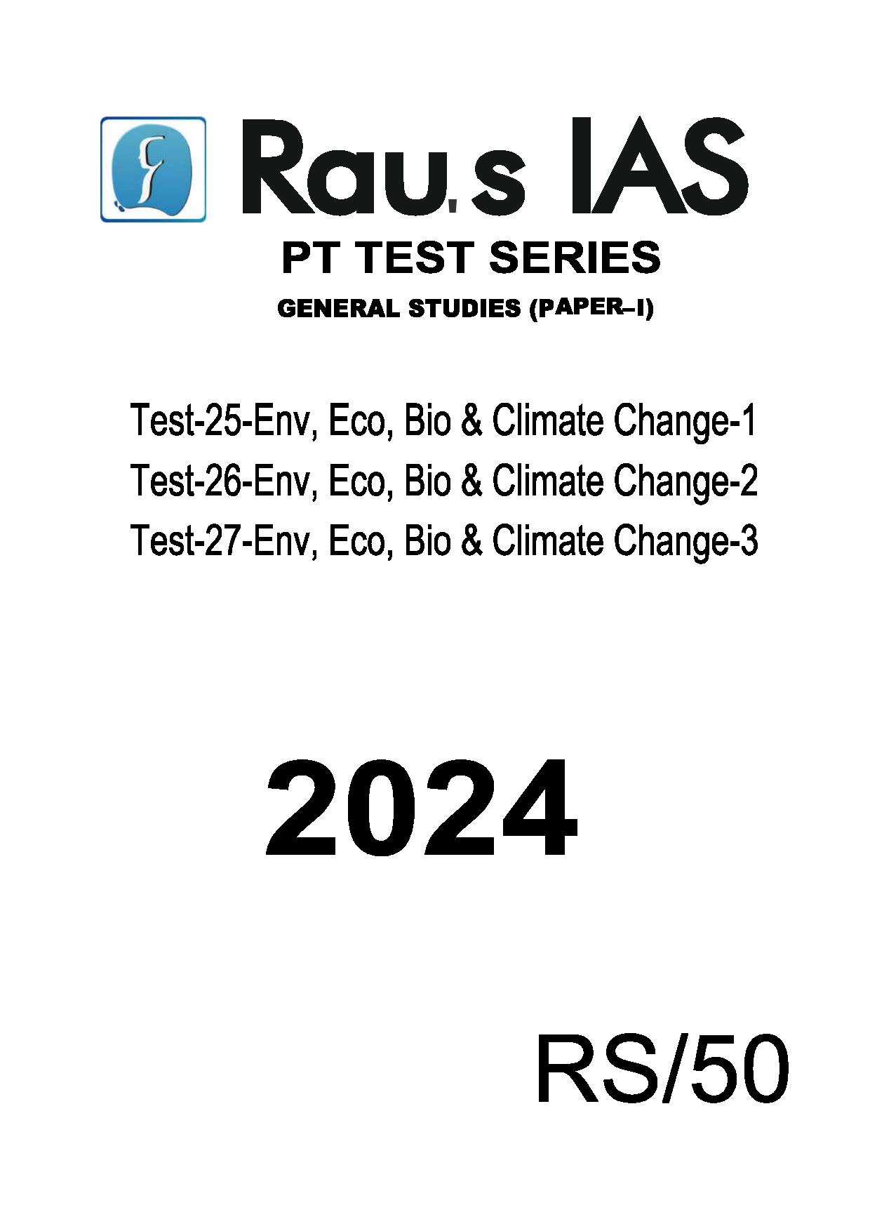 Manufacturer, Exporter, Importer, Supplier, Wholesaler, Retailer, Trader of RAU,S IAS PRELIMS TEST SERIES GENERAL STUDIES (PAPER-1) 2024 Test-25-Env, Eco, Bio & Climate Change-1-26-Env, Eco, Bio & Climate Change-2-27-Env, Eco, Bio & Climate Change-3 English Medium (Black & White) in New Delhi, Delhi, India.