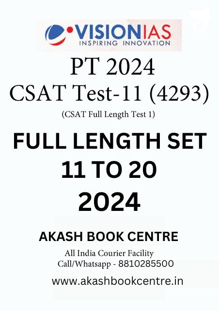 Manufacturer, Exporter, Importer, Supplier, Wholesaler, Retailer, Trader of Vision IAS PT Test Series 2024 - CSAT Test 11 (4293) to 20 (4301) - [FULL LENGTH SET] in New Delhi, Delhi, India.
