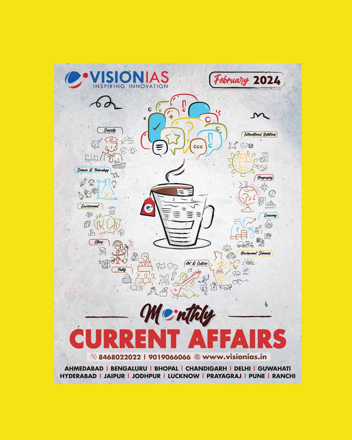 Manufacturer, Exporter, Importer, Supplier, Wholesaler, Retailer, Trader of VISIONIAS CURRENT AFFIARS FEBRUARY 2024 FINAL {ENGLISH} {BLACK AND WHITE} in New Delhi, Delhi, India.