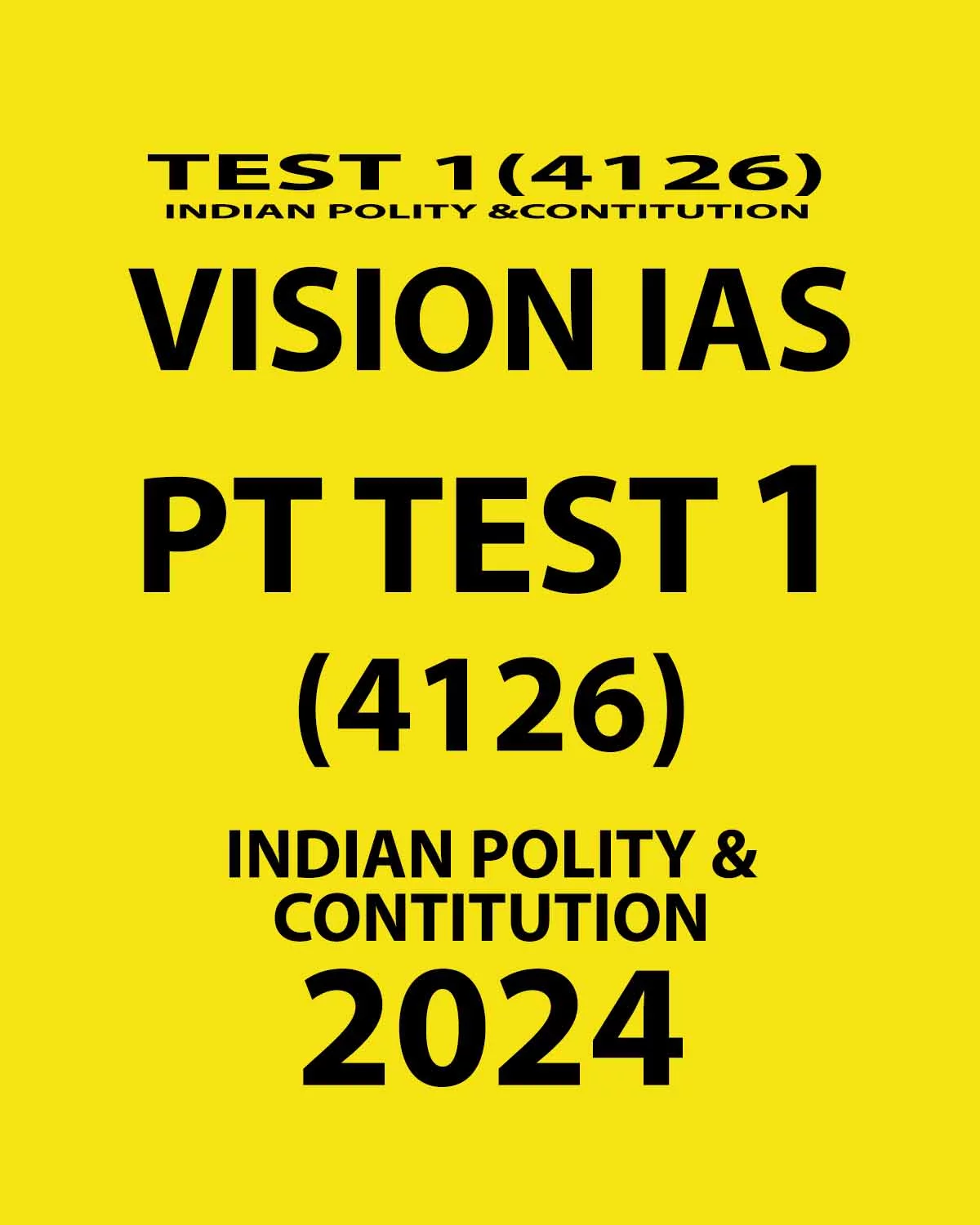 Manufacturer, Exporter, Importer, Supplier, Wholesaler, Retailer, Trader of VISIONIAS TEST-1 GENERAL STUDIES PRELIMS TEST2024 - Test - 4126 Indian Polity & Constitution  English Medium (Black & White) in New Delhi, Delhi, India.